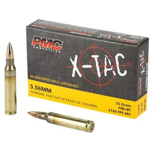 PMC 556XBP X-Tac Battle Pack 5.56x45mmNATO 55gr Full Metal Jacket Boat Tail 200 Per Box/5 Case