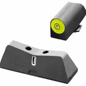 XS Sights GL0011S5Y DXT2 Big Dot Night Sights fits Glock Black | Green Tritium Yellow Outline Front Sight Green Tritium White Outline Bar Rear Sight