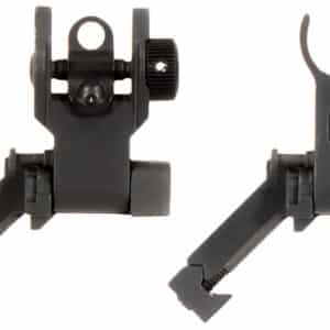 Aim Sports MT45FS AR Low Profile 45 Degree Flip-Up Sight Set  Black Anodized 45 Degree Low Profile for AR-15