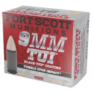 Fort Scott Munitions 9MM115SCVTPD Tumble Upon Impact (TUI) 9mmLuger 115gr Solid Copper Spun 20 Per Box/25 Case *TPD-9 Coated