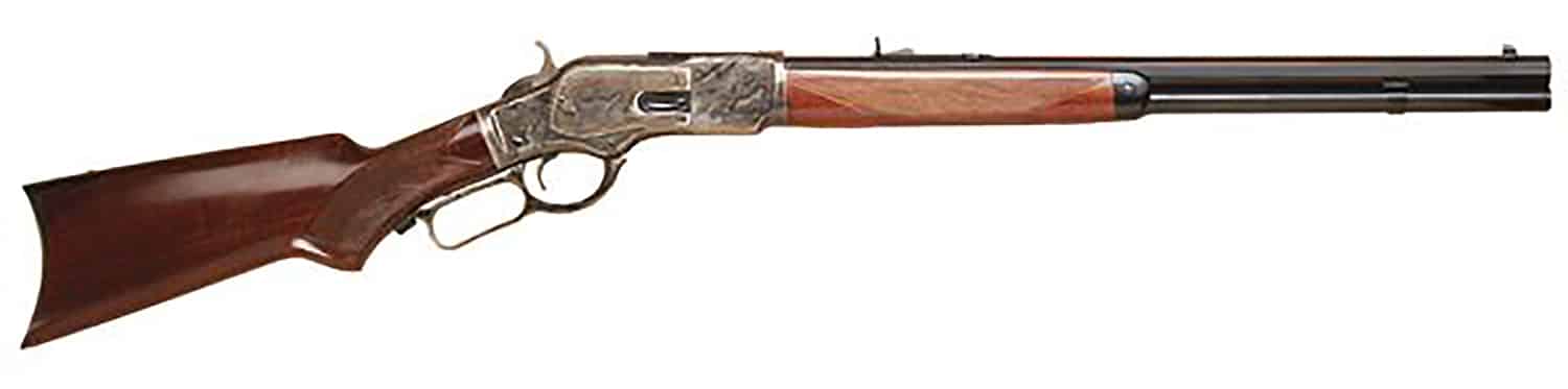 Cimarron CA213 1873 Short Deluxe Full Size 38 Special/357 Mag 10+1, 20" Blued Octagon Steel Barrel, Color Case Hardened Steel Receiver, Walnut Fixed Pistol Grip Stock, Right Hand