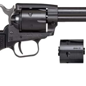 Heritage Mfg SRR22MBS4PG Rough Rider 22 LR/22 WMR 6 Shot, 4.75" Black Satin Steel Barrel, Frame & Cylinder, Black Polymer Grip, Exposed Hammer