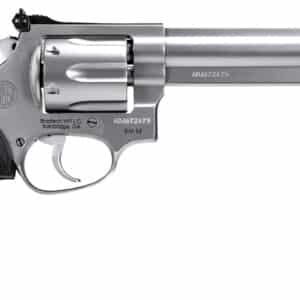 Rossi 2RM669 RM66  357 Mag 6 Shot 6"  Satin Stainless Steel Barrel, Cylinder & Frame Black Checkered Rubber Grip