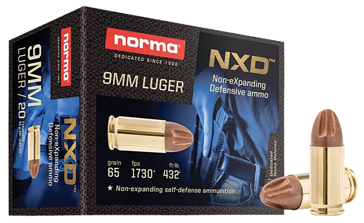 Norma Ammunition 611140020 Self Defense NXD 9mmLuger 65gr 20 Per Box/10 Case