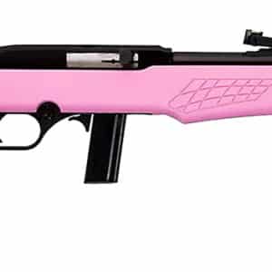 Rossi RS22L1811P RS22  Full Size 22 LR 10+1 18" Matte Black Steel Barrel, Matte Black Grooved Aluminum Receiver, Pink Synthetic Fixed Stock