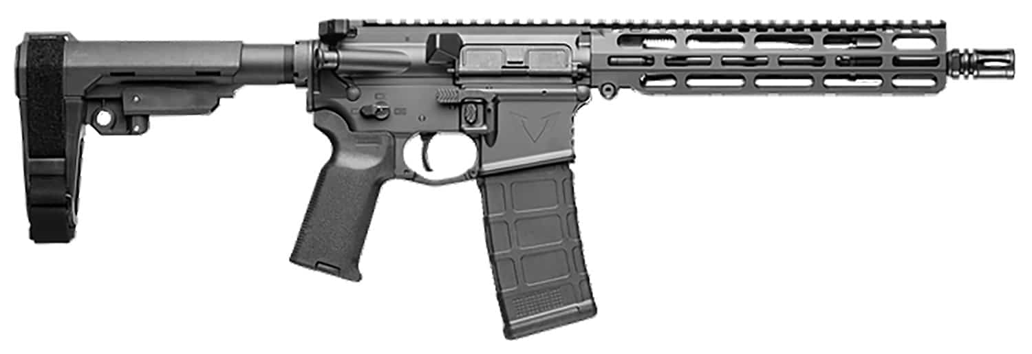 Vktr Industries V31100916617 VK-1 5.56mm 30+1 10.50" Black Steel Threaded Barrel, Black Armor Cerakote 9.85" VK-1 Handguard, Black Synthetic SB Tactical SBA3 Brace, Black Magpul K2 Grip, Ambidextrous