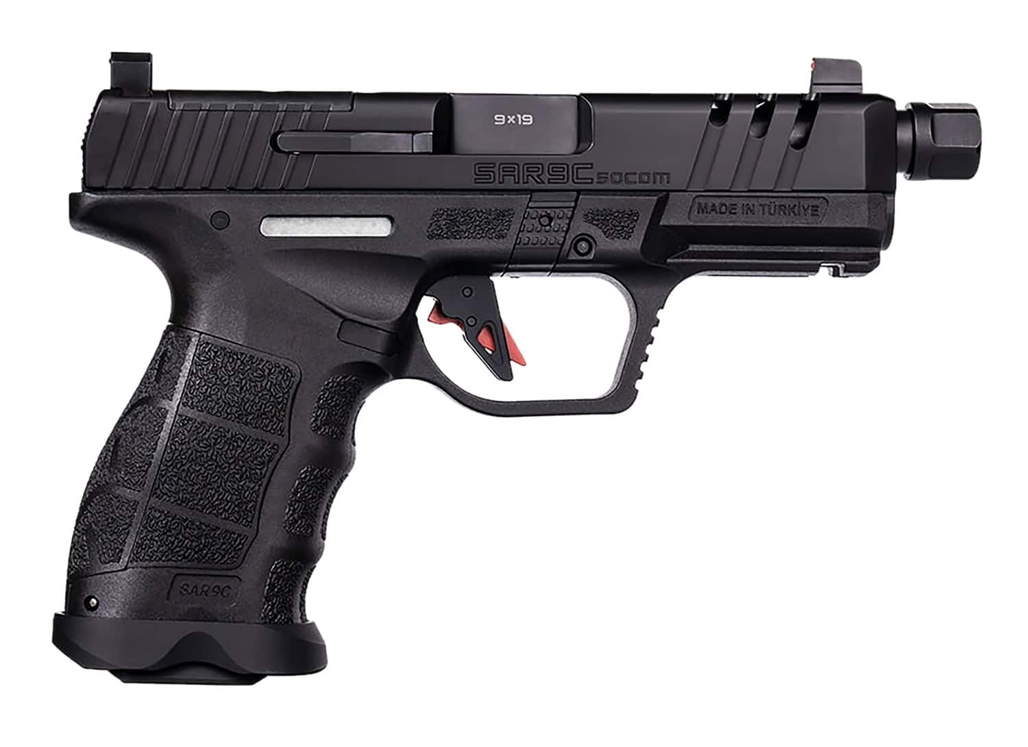 SAR USA SAR9CSOCOMBL SAR9 C Compact Frame 9mm Luger 21+1 4" Black Steel Barrel, Black Steel Optic Ready/Ported/Serrated Slide, Black Polymer Frame w/Picatinny Rail, Interchangeable Backstrap Grip