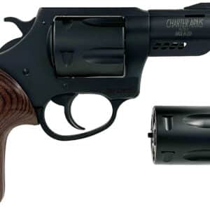 Charter Arms 13920 Double Dog Large 9mm Luger/357 Mag/38 Special 5 Shot 2.20" Overall Black Passivate Stainless Steel Ported Barrel, Cylinder & Frame, Walnut Grip, Exposed Hammer