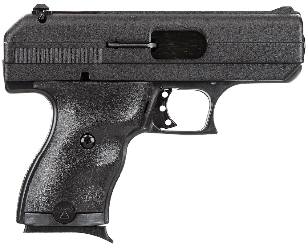 Hi-Point 9NYLOC C9 9mm Luger 8+1 3.50" Black Steel Barrel, Black Powder Coated Serrated Slide, Frame & Polymer Grips, Nylon Holster