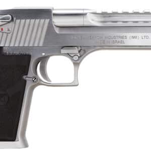 Magnum Research DE44BC Desert Eagle Mark XIX 44 Rem Mag Caliber with 6" Picatinny Barrel, 8+1 Capacity, Overall Brushed Chrome Finish Carbon Steel, Beavertail Frame, Serrated Slide & Black Rubber Grip