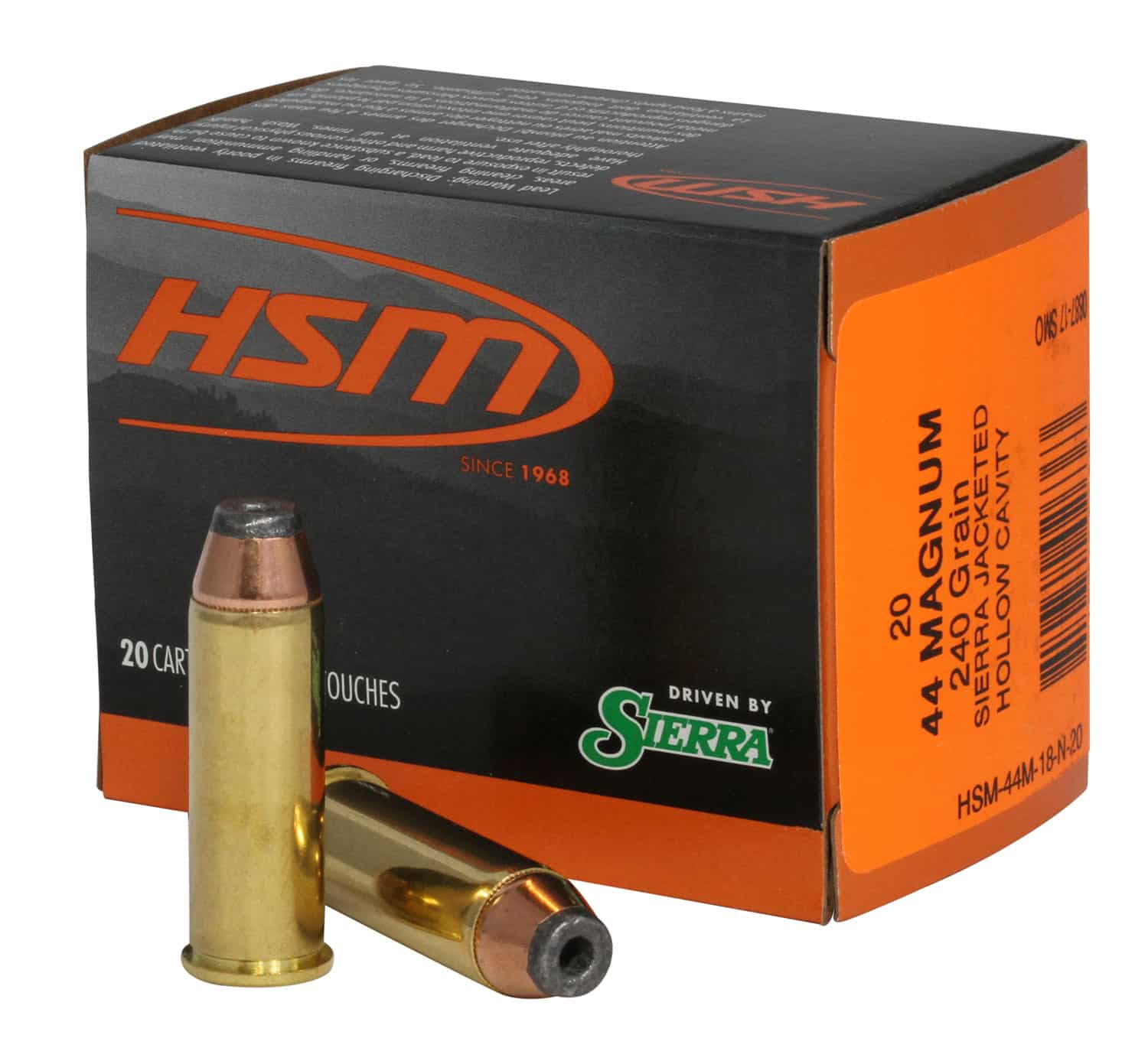 HSM 44M18N20 Pro Pistol 44 Rem Mag 240 gr Jacketed Hollow Cavity 20 Per Box/ 20 Case