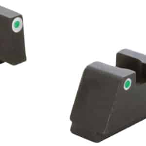 AmeriGlo GL330 Optic Compatible Sight Set for Glock  2XL Tall Green Tritium White Outline Front Sight-Green Tritium White Outline Rear Sight