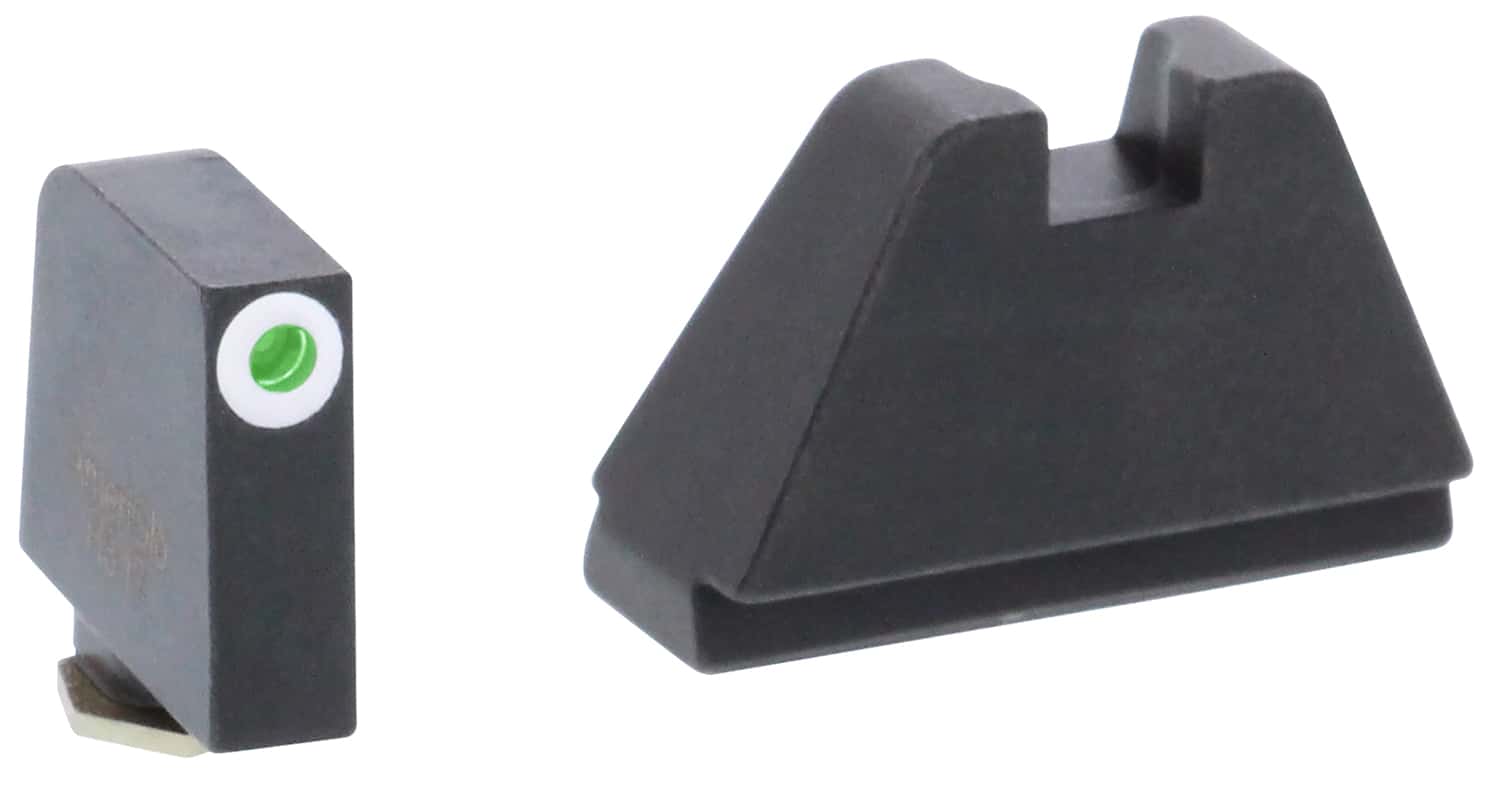 AmeriGlo GL482 Optic Compatible Sight Set for Glock 5XL Tall Green Tritium White Outline Front Sight-Black Rear Sight