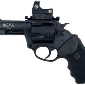 Charter Arms 13535 Mag Pug Large 357 Mag 5 Shot, 3" Black Passivate Steel Barrel & Cylinder, Black Passivate Steel w/Picatinny Rail Frame. Black Combat Rubber Grip, Includes Micro Optic