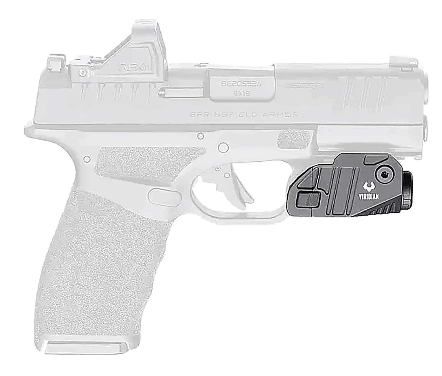 Viridian 9300048 CTL Custom for Springfield Hellcat Pro Black Anodized 525 Lumens White LED