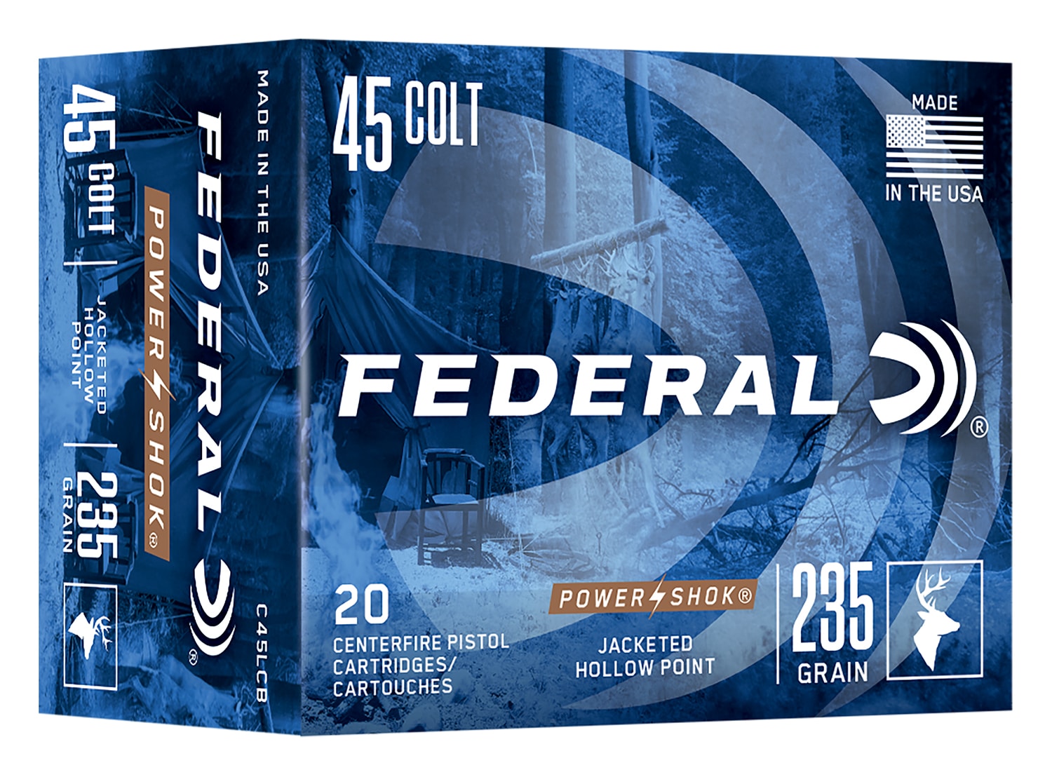 Federal C45LCB Power-Shok 45Colt 235gr Jacketed Hollow Point 20 Per Box/10 Case