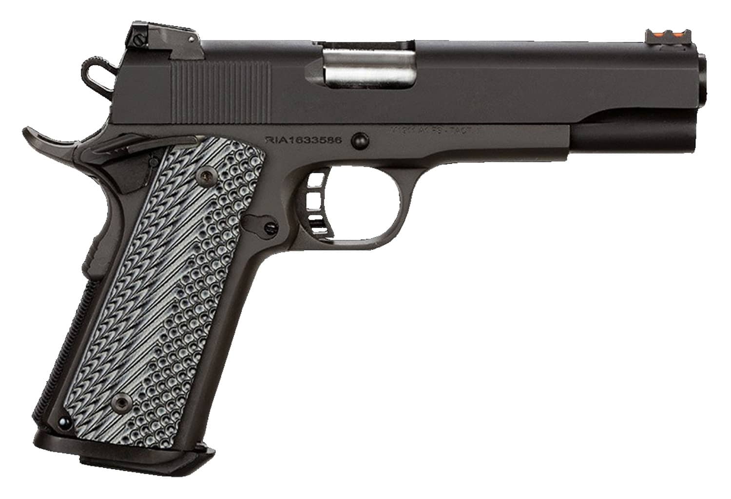 Rock Island 51991 Rock Ultra FS 10mm Auto Caliber with 5" Barrel, 8+1 Capacity, Overall Black Parkerized Finish Steel, Beavertail Frame, Serrated Slide & Black/Gray G10 Grip