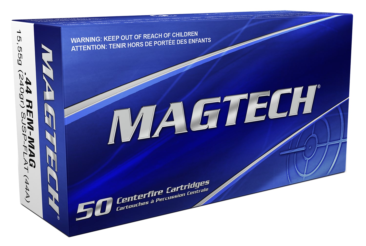 Magtech 44A Range/Training 44RemMag 240gr Semi Jacketed Soft Point Flat 50 Per Box/20 Case