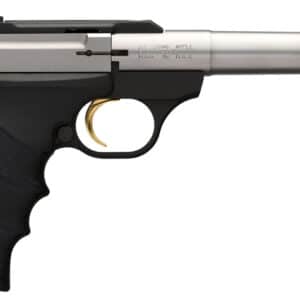 Browning 051442490 Buck Mark Camper *CA Compliant 22 LR 10+1 5.50" Taper Bull Barrel, Matte Stainless Serrated SS Slide & Aluminum Frame, Black Ultragrip RX Grips