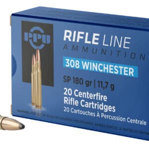 PPU PP3083 Standard Rifle 308Win 180gr Soft Point 20 Per Box/10 Case