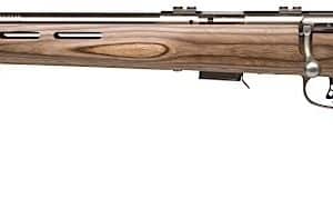 Savage Arms 96210 93R17 BTVLSS Full Size 17 HMR 5+1 21" Satin Heavy Button Rifled Barrel, Satin Drilled & Tapped Stainless Steel Receiver, Natural Brown Thumbhole Laminate Stock, Left Hand