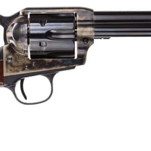 Taylors & Company 550811DE Smoke Wagon Uberti 357 Mag 6 Shot 5.50" Blued Round Barrel & Cylinder, Color Case Hardened Steel Frame, Checkered Walnut Navy Grip, Exposed Hammer