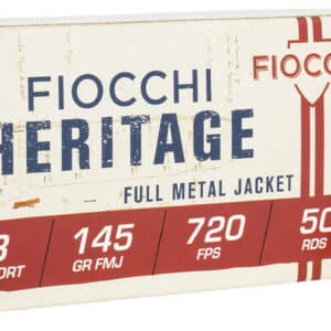 Fiocchi 38SWSHA Heritage 38S&WShort 145gr Full Metal Jacket 50 Per Box/20 Case