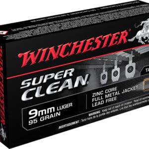 Winchester Ammo W9MMLF Super Clean 9mmLuger 95gr Lead Free Full Metal Jacket 50 Per Box/10 Case