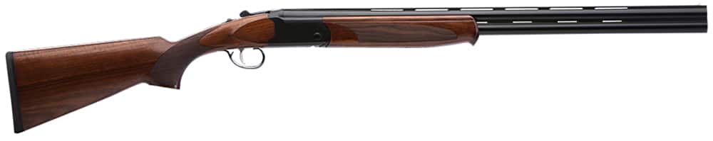 Stevens 22168 555 Full Size 410 Gauge Break Open 3" 2rd 26" Black Satin Over/Under Vent Rib Barrel, Satin Black Aluminum Receiver, Fixed Turkish Walnut Stock, Ambidextrous