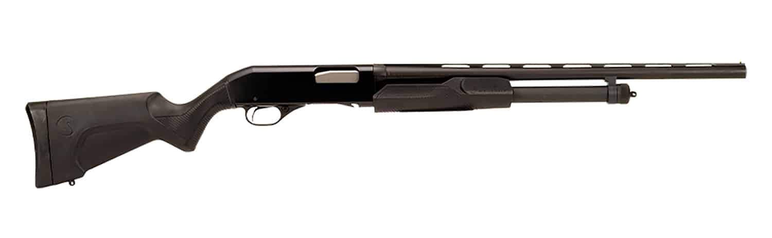 Stevens 22437 320 Field Compact 20 Gauge Pump 3" 5+1 22" Matte Black Vent Rib Barrel, Matte Black Aluminum Receiver, Fixed Matte Black Synthetic Stock, Ambidextrous