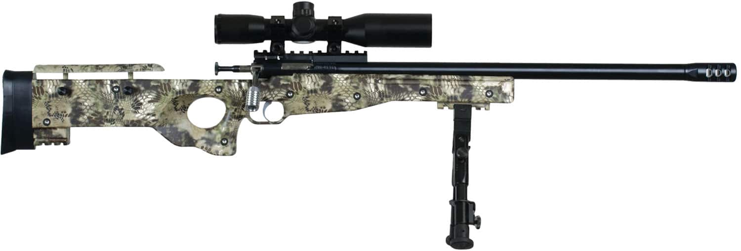 Crickett KSA2151 CPR Complete Package Youth 22 LR 1rd 16.12" Threaded Bull Barrel w/Muzzle Brake, Adjustable Cheek Comb Kryptek Camo Synthetic Stock, Integrated Buttstock & Forend Crickettinny Rails,