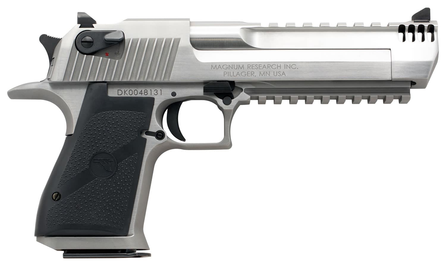 Magnum Research DE429SRMB Desert Eagle Mark XIX 429 DE 6" with Muzzle Brake 7+1 Matte Stainless Steel Frame 7 Slide Black Rubber Grip
