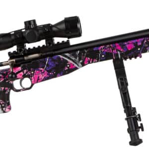 Crickett KSA2148 Precision Package Youth 22 LR 1rd 16.12" Threaded Bull Barrel w/Muzzle Brake, Adjustable Cheek Comb Muddy Girl Synthetic Stock, 10 3/8"-11 1/8" LOP, Integrated Buttstock & Forend Cric