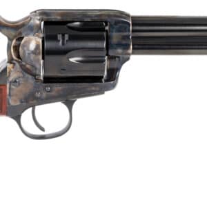 Taylors & Company 550811 Smoke Wagon 357 Mag Caliber with 5.50" Blued Finish Barrel, 6rd Capacity Blued Finish Cylinder, Color Case Hardened Finish Steel Frame & Checkered Walnut Grip