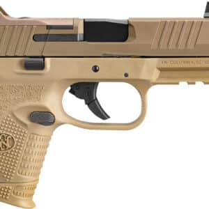 FN 66100781 509CT Compact 9mm Luger 10+1, 4.32" Black Steel Threaded Barrel, Flat Dark Earth PVD Optic Cut/Serrated Stainless Steel Slide, Flat Dark Earth Polymer Frame w/Picatinny Rail, Ambidextrous