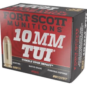 Fort Scott Munitions 10MM124SCV Tumble Upon Impact (TUI) 10mmAuto 125gr Solid Copper Spun 20 Per Box/25 Case