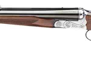 Rizzini USA 7001470 Rhino Express 470 Nitro Express 2rd 23" Gloss Blued 23" Chrome-Lined Barrel Coin Anodized Silver Engraved Steel Oiled Turkish Walnut Ambidextrous Hand
