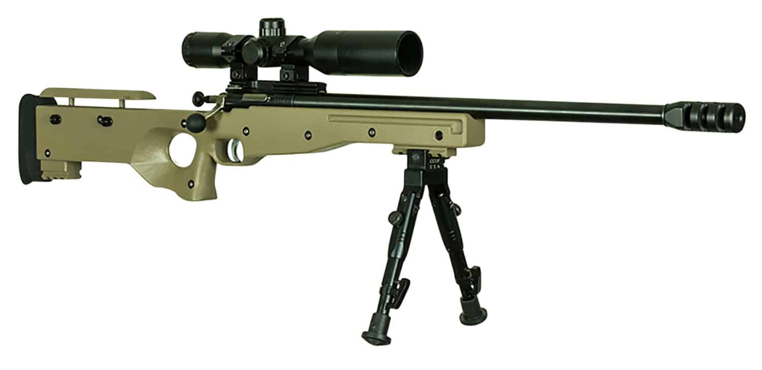 Crickett KSA2157 Precision Complete Package Youth 22 WMR 1rd 16.12" Threaded Bull Barrel w/Muzzle Brake, Thumbhole FDE Synthetic Stock w/Adjustable Cheek Comb, 10 3/8"-11 1/8" LOP, Includes 4x28 Comba
