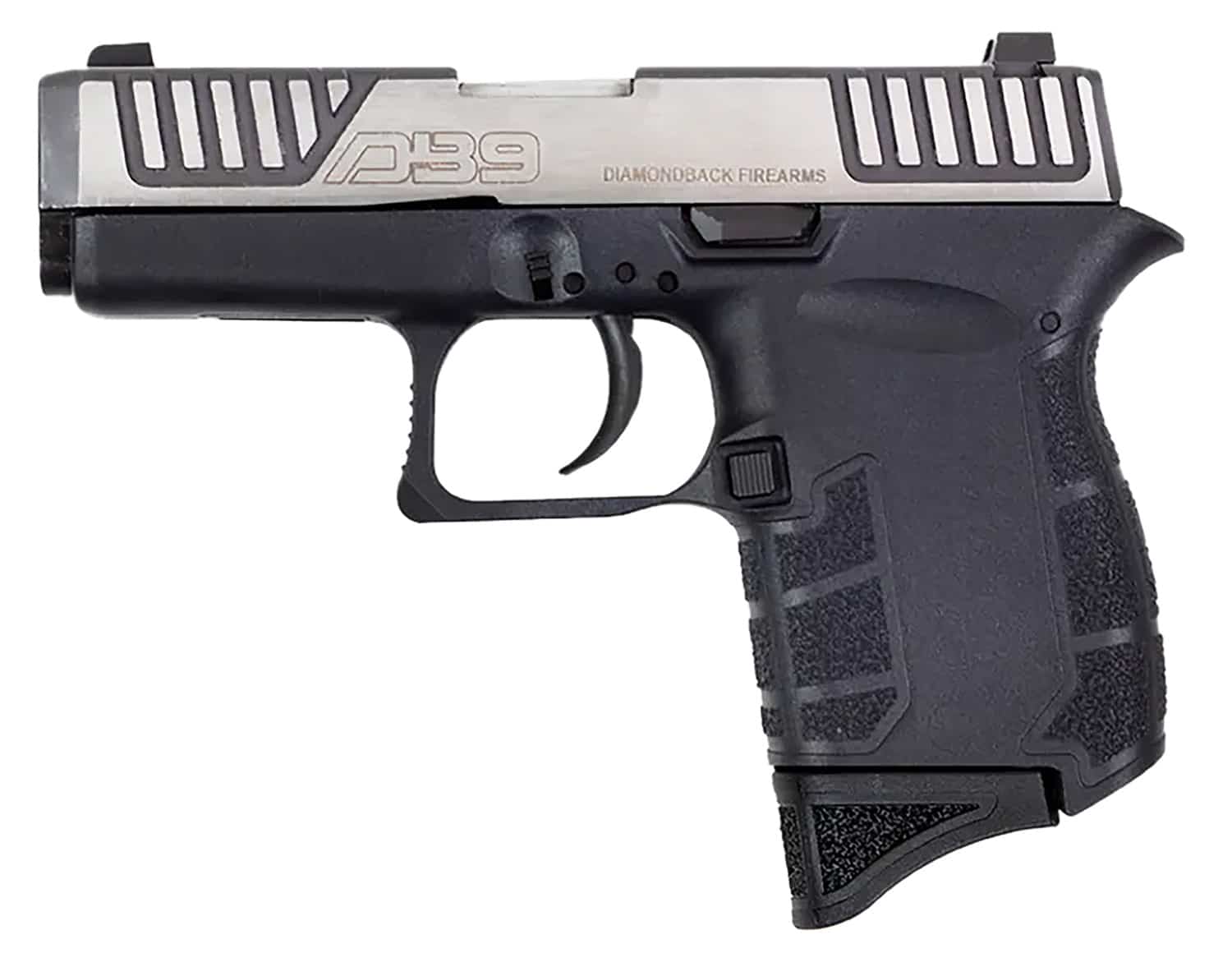 Diamondback DB0200P031 DB9 Gen4 Micro-Compact Frame 9mm Luger 6+1, 3.10" Stainless Steel Barrel & Serrated Slide, Black Polymer Frame & Grip
