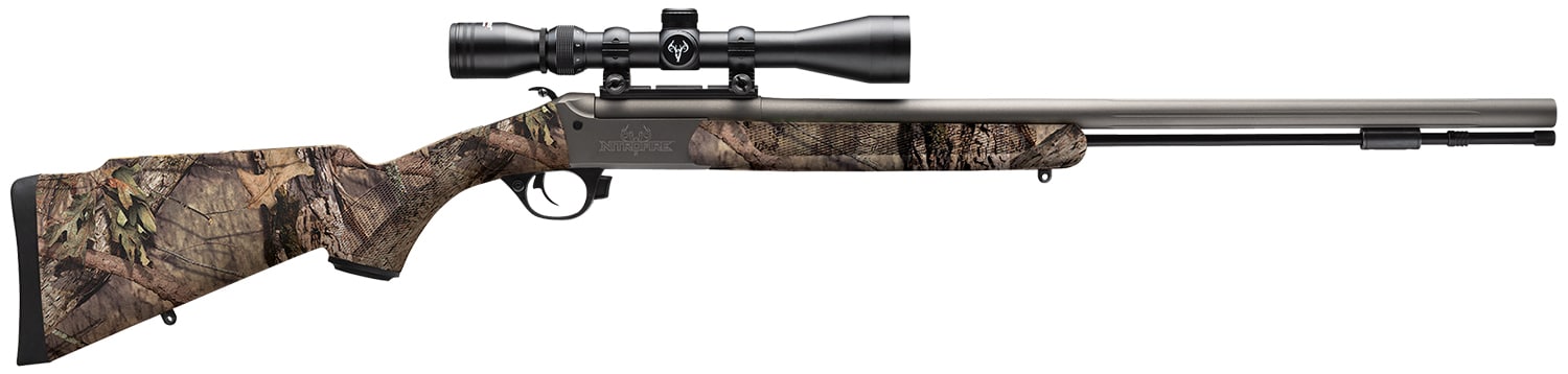 Traditions CR5841104416 NitroFire w/Scope 50 Cal 209 Primer 26" Gray Cerakote Fluted & Tapered Barrel, Drilled & Tapped Receiver, Mossy Oak Break-Up Country Fixed Synthetic Stock, 3-9x40mm Duplex