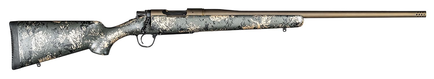 Christensen Arms 8010107300 Mesa FFT 6.5 Creedmoor 4+1 20" Threaded Barrel, Burnt Bronze Cerakote, Green with Black/Tan Webbing Stock