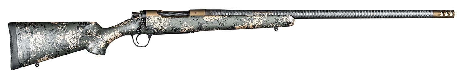 Christensen Arms 8010619500 Ridgeline FFT 28 Nosler 3+1 22" Carbon Fiber/Threaded Barrel, Burnt Bronze Cerakote, Green with Black/Tan Accents Stock