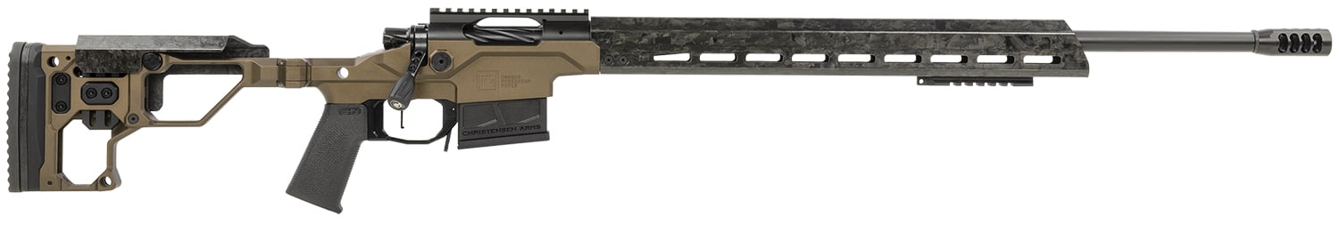 Christensen Arms 8010300900 Modern Precision 6.5 Creedmoor 22" Threaded Carbon Fiber Barrel 5+1, Black Nitride Finish, Desert Brown Anodized Folding Stock, Polymer Grip