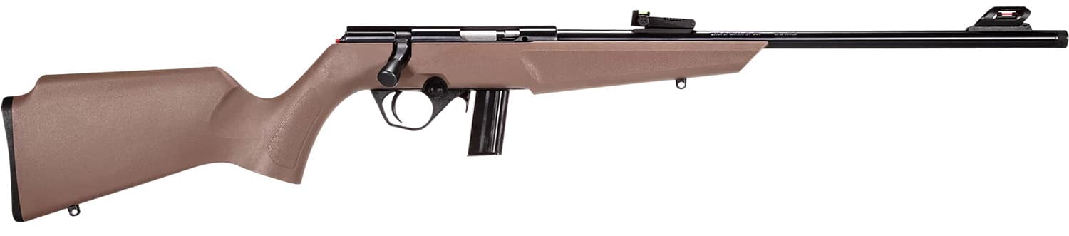 Rossi RB22L1611FDE RB22 Compact 22 LR 10+1, 16" Matte Black Button Rifled Free Floating Steel Barrel, Matte Black Stainless Steel Receiver, Flat Dark Earth Monte Carlo Stock, Right Hand