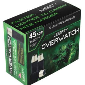 Liberty Ammunition LAOW451051600 OverWatch 45ACP 105gr Open Cavity Design 20 Per Box/50 Case