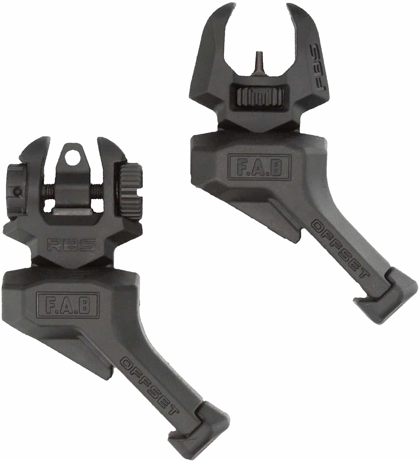 FAB Defense FXFRBSOSB Front and rear Set of Offset Flip-Up Sights Black