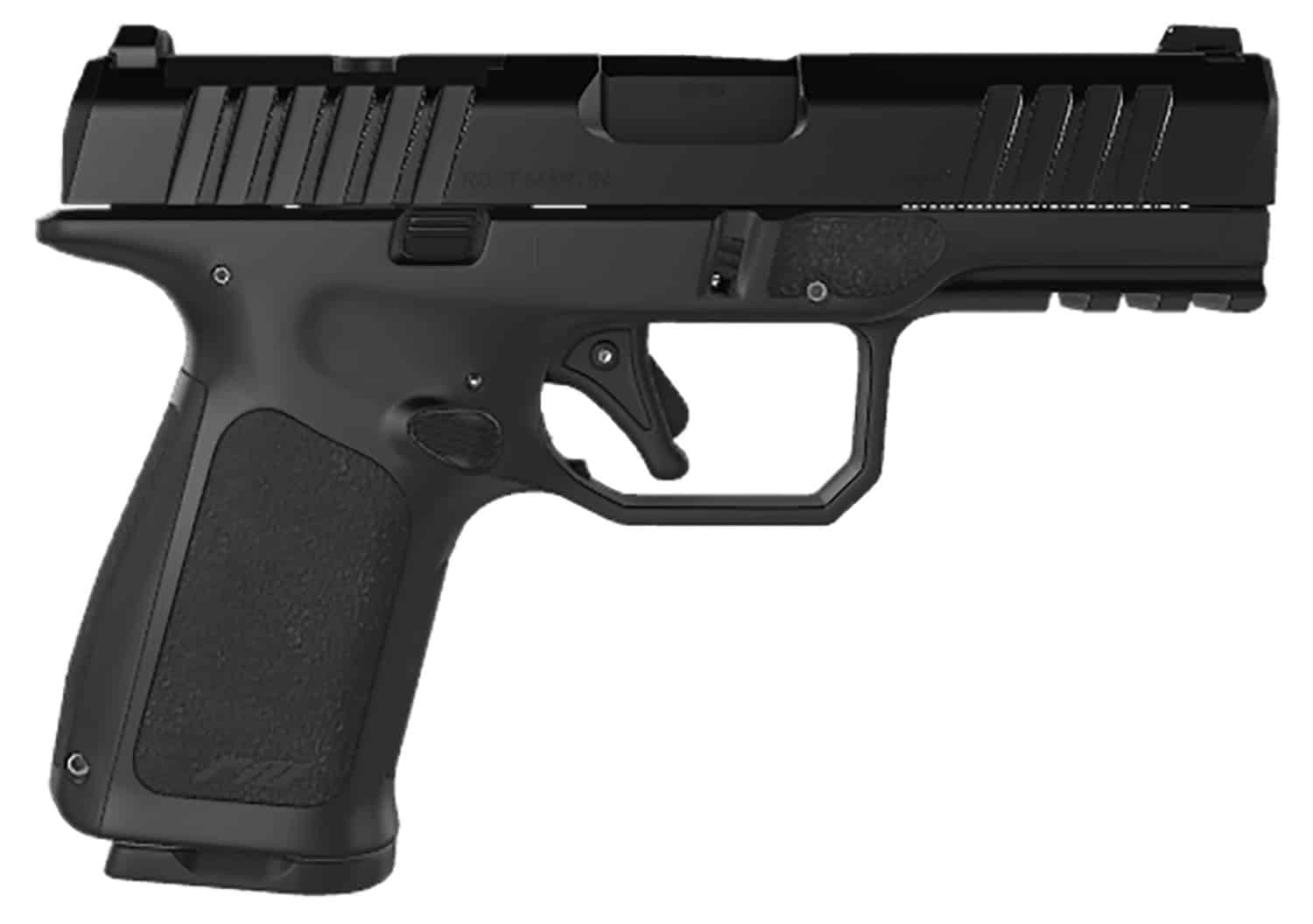 Rost Martin RM1CBLKOSP15 RM1C 9mm Luger 15+1 4" Black Match Grade Barrel, Black Tenifer Optic Ready/Serrated Steel Slide, Black Polymer Frame w/Picatinny Rail, Textured Grip, Ambidextrous