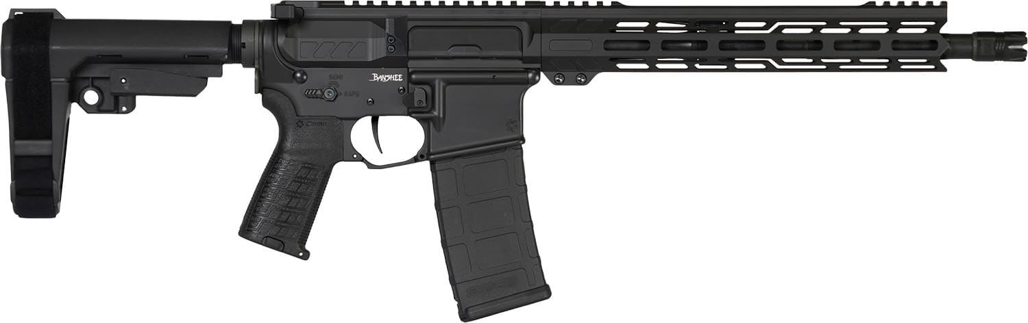 CMMG 30AB20FAB Banshee MK4 300 Blackout 30+1 12.50" Black Nitride Medium Taper Threaded Barrel, EML 7" M-LOK Handguards, Black Armor Cerakote Aluminum Picatinny Rail Receiver, CMMG Zeroed Grips