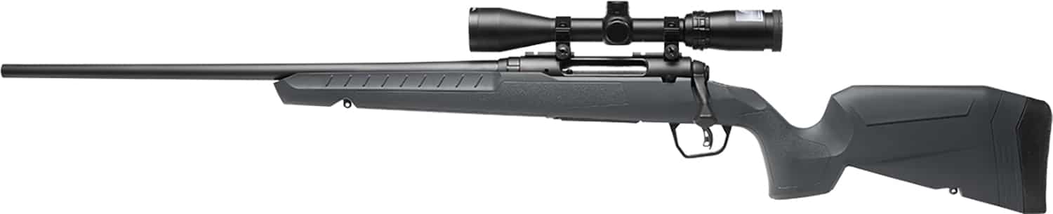 Savage Arms 32205 Axis 2 XP Combo Full Size 22-250 Rem 4+1 22" Black Sporter Barrel, Black Carbon Steel Receiver Drilled & Tapped, Gray Fixed Synthetic Stock, Weaver 3-9x40mm Scope, Left Hand