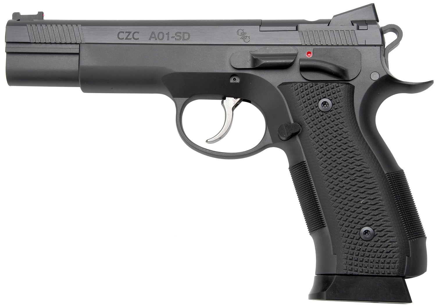 Cz Custom Shop 96333 A01-SD 9mm Luger 19+1 5" Match Grade Bull Barrel, Black Optic Cut/Serrated Steel Slide, Black Polycoat Steel Frame w/Beavertail, Black G10 Grip, Short Dustcover